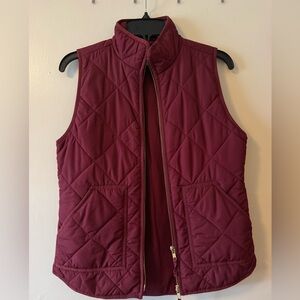 J. Crew Quilted Burgundy Vest, Women XS